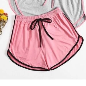 B1G1🌸 High Waist Contrast Trim Dolphin Shorts